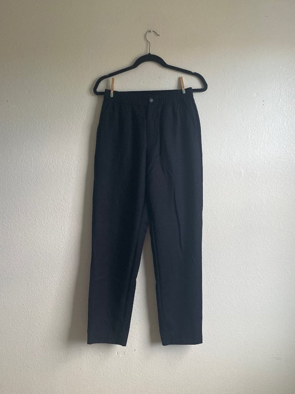 Alex Mill 100% wool straight leg elastic trousers